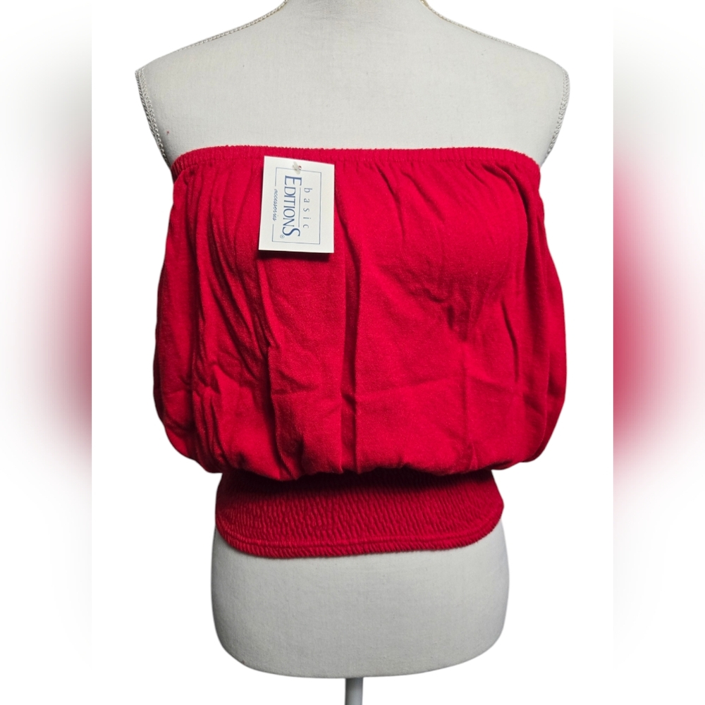 Vintage 1990s Y2K Basic Editions Kmart red tube top, NWT